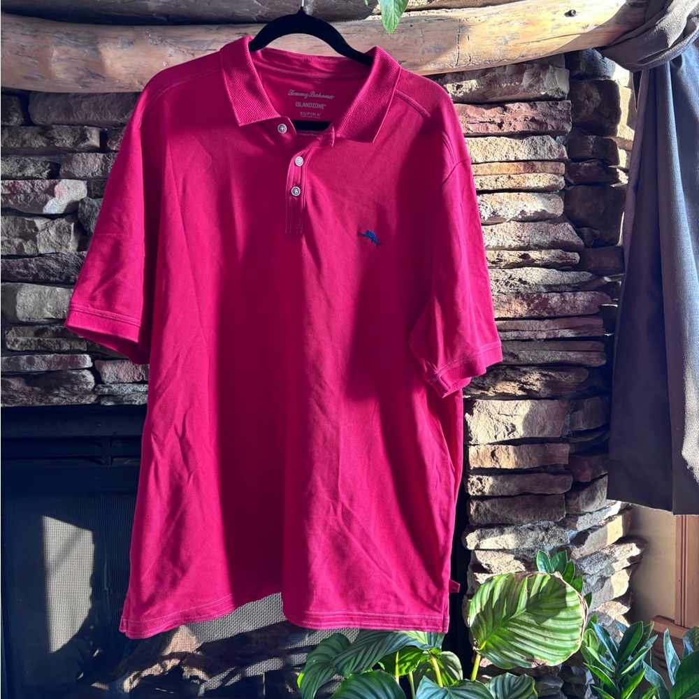 Tommy Bahama Men's salmon red Polo Shirt XL (C5526)